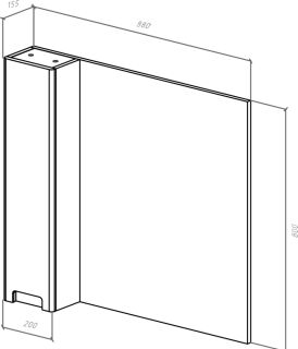 Зеркало-шкаф Bellezza Пегас 90см левый красный 00000008064